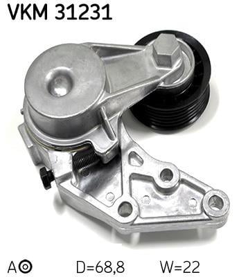 Polea tensora, correa auxiliar servicios SKF ref. VKM 31231